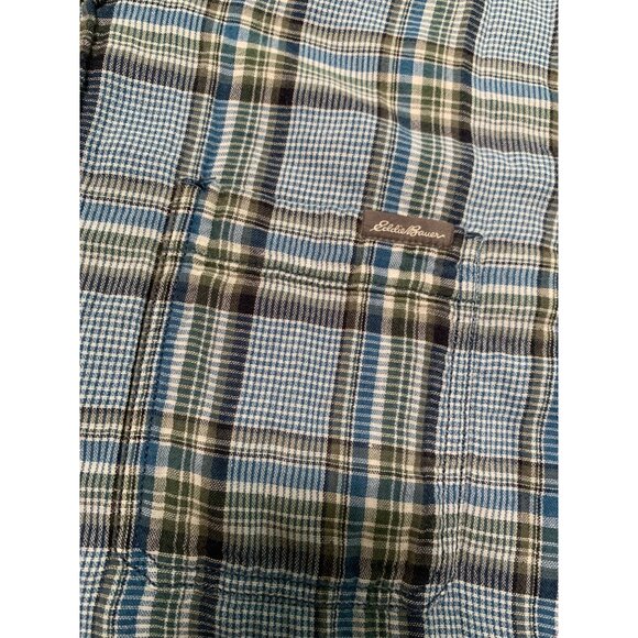 Eddie Bauer Men’s TL Classic Fit Blue Gray Plaid Long Sleeve Button-down Shirt - Picture 3 of 7